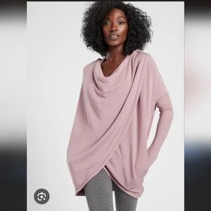 Athleta Mauve Drape Sweatshirt
